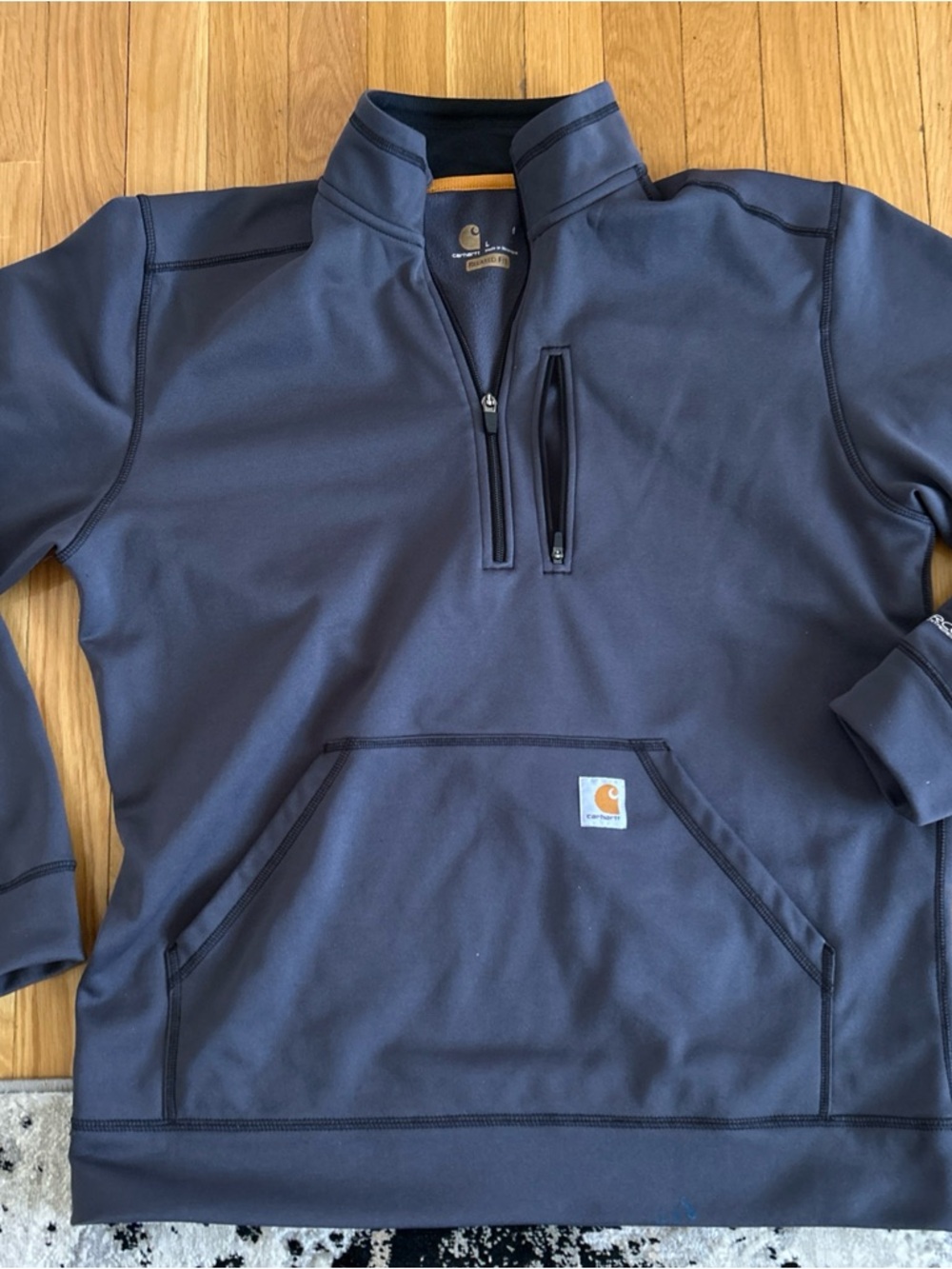 Carhartt Force Extremes Mock Neck 1/2 Zip Sweatshirt Gray Men's large Relaxed